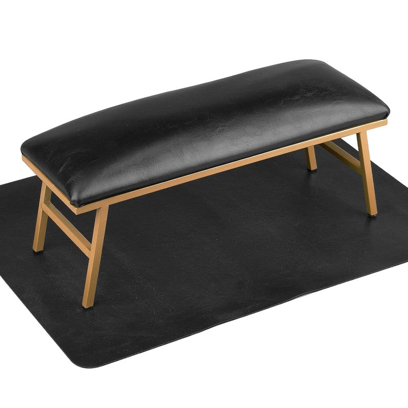 imene Arm Rest for Nails, Nail Arm Rest for Nail Tech with Microfiber Leather Nail Table Mat, Manicure Hand Rest Stand Nail Art Accessories Tool for Nails Tech(Black) - Image 1
